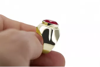 Pierścionek Vintage unikatowe Rubin 14k żółte złoto vrc296y